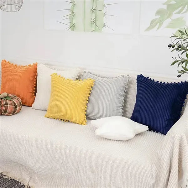 Soft Corduroy Square Throw Pillow Covers