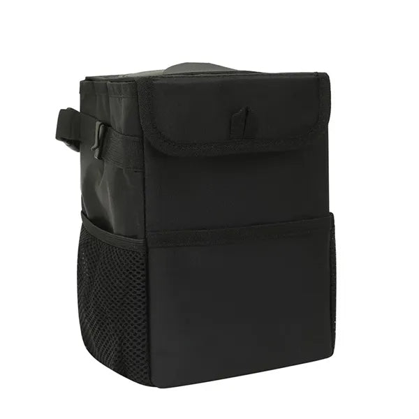 Waterproof Car Trash Can with Lid & Pockets