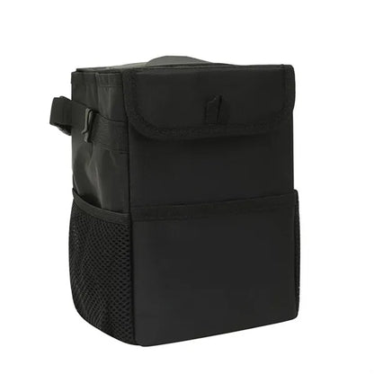 Waterproof Car Trash Can with Lid & Pockets
