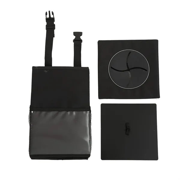 Waterproof Car Trash Can with Lid & Pockets