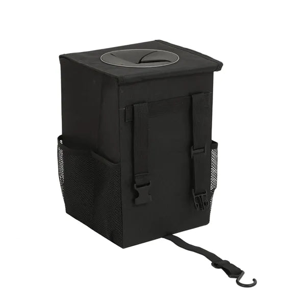 Waterproof Car Trash Can with Lid & Pockets