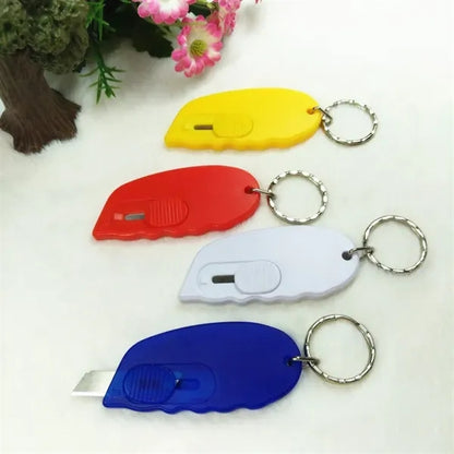 Mini Retractable Box Cutter Letter Opener Keychain