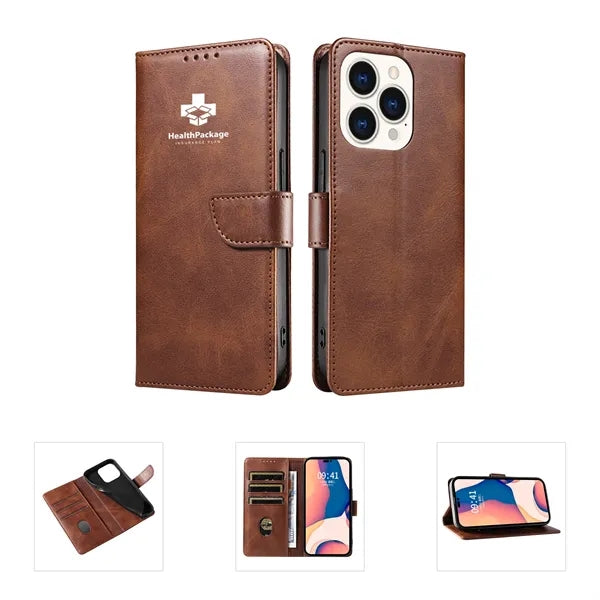 PU Magnetic Phone Wallet Case with Card Holder