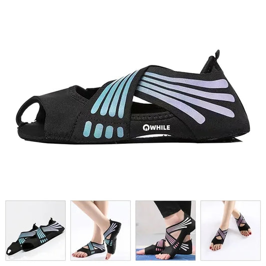 Non Slip Toeless Yoga Socks With Grip