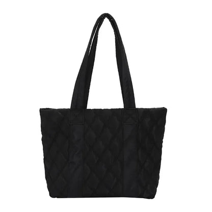 Quilted Puffer Down Cotton Winter Tote Bag