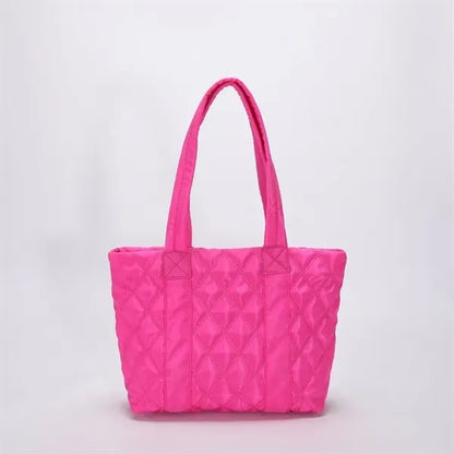Quilted Puffer Down Cotton Winter Tote Bag