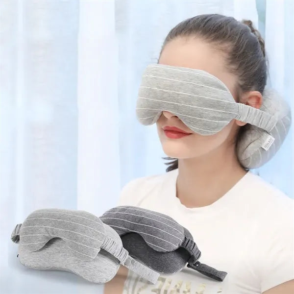 Two In One U Shaped Pillow With Eye Mask