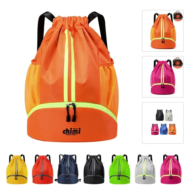 Drawstring Backpack With Mesh Pocket