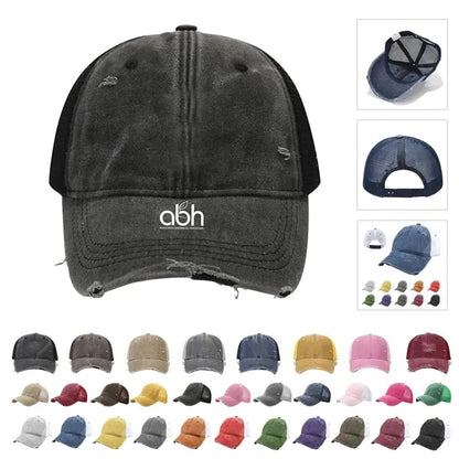 Pigment Dyed Washed Distressed Trucker Cap