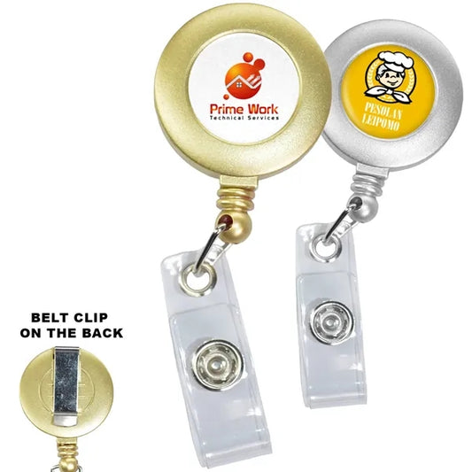 Painting Color Round Badge Reel Holder w/ Belt Clip