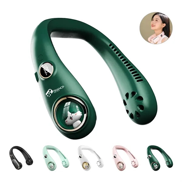 Mini Neck Fan LED USB Rechargeable Bladeless Cooler