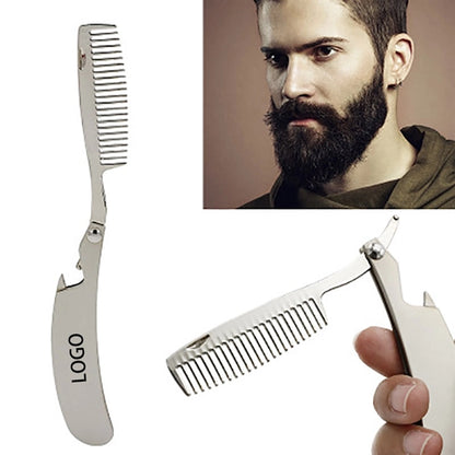 Metal  Beard Brush with Bottle Opener
