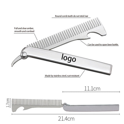 Folding Comb with Bottle Opener