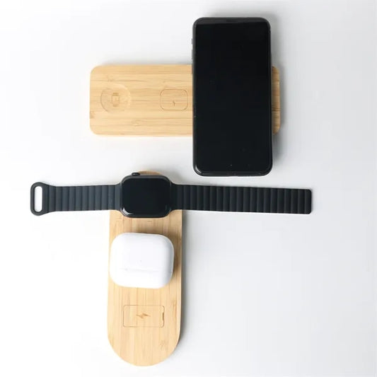 3-in-1 Bamboo Wireless Charger