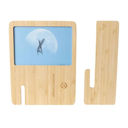 Bamboo Photo Frame Wireless Charger Set