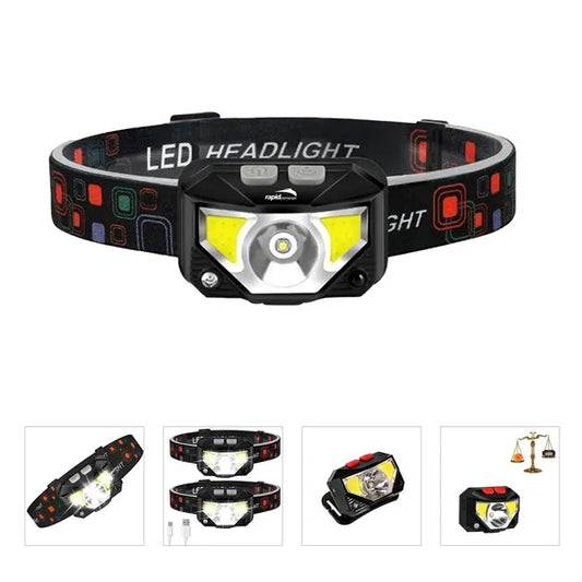 Bright LED Rechargeable Headlamp Flashlight