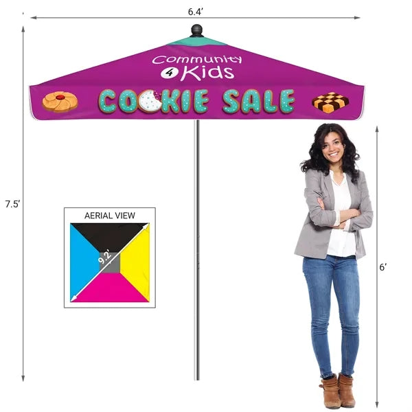 7.5' Heavy Duty Square Umbrella with Valance Kit