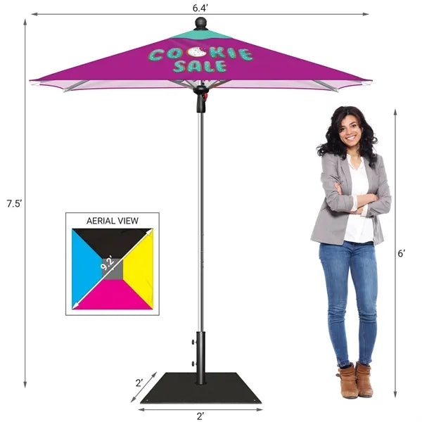 7.5' Heavy Duty Square Umbrella with Steel Base