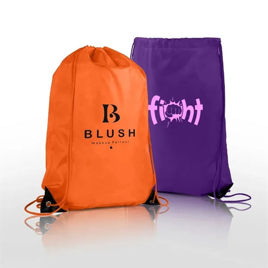 BUDGET CUSTOM DRAWSTRING BAG WITH REINFORCED CORNERS