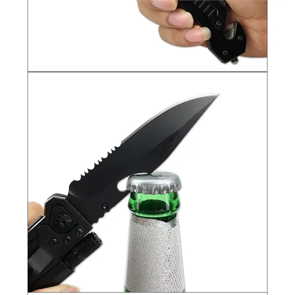 6 in 1 Survival Tactical Military Folding Pocket Knife