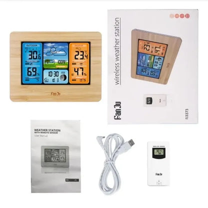 Wireless Weather Station Clock With Outdoor Sensor
