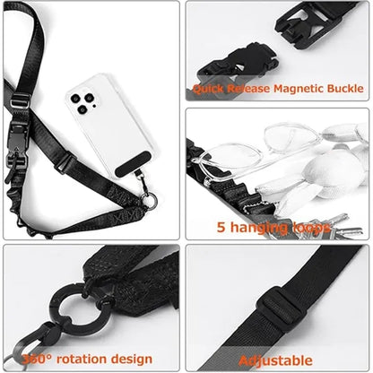 Adjustable Crossbody Phone Lanyard with Magnetic Buckle