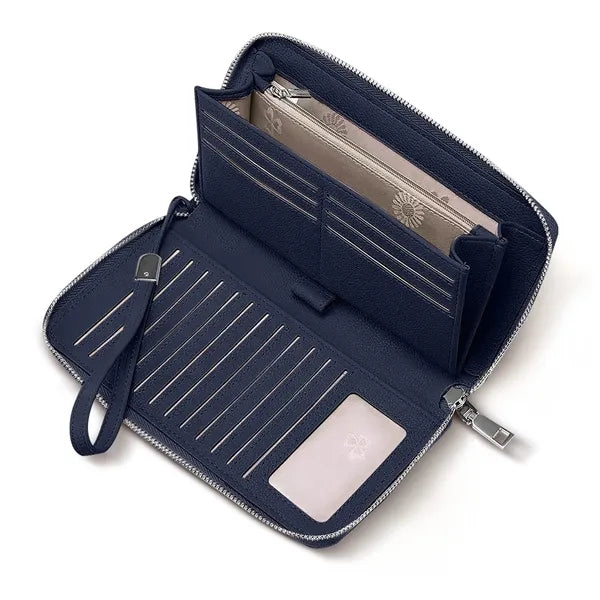 Leather Large Capacity Zip Around Wallet