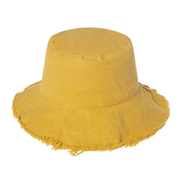 Wide Brim Cotton Sun Bucket Hat