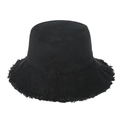 Wide Brim Cotton Sun Bucket Hat