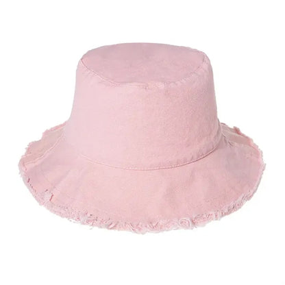 Wide Brim Cotton Sun Bucket Hat
