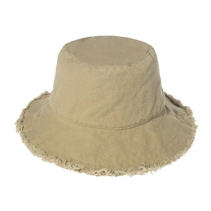 Wide Brim Cotton Sun Bucket Hat