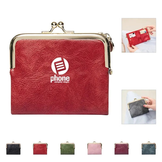 Ladies' coin purse with zipper and snap lock