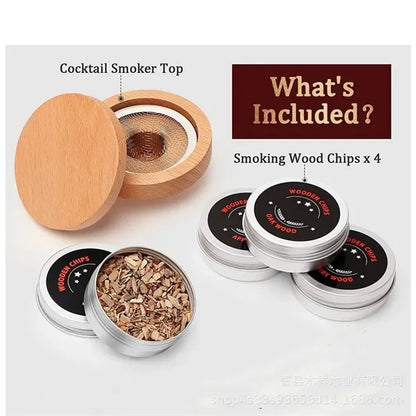 Cocktail Smoker Kit with 4 Flavors Wood Chips