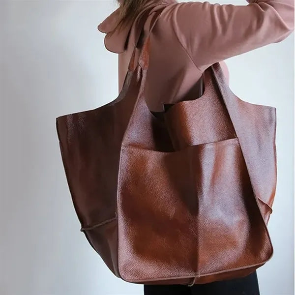 PU Large capacity wax peel ancient oil tote bag