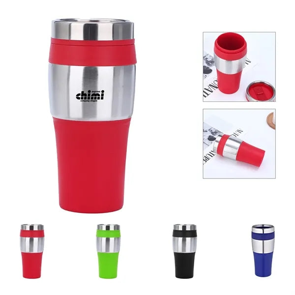 15 Oz Stainless Steel Insulated Travel Mug With Lid