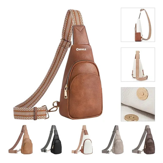 Leather Crossbody Fanny Pack Chest Sling Bag