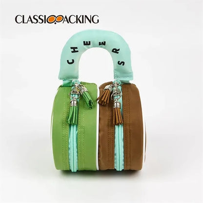 Nylon cylinder hand makeup bag