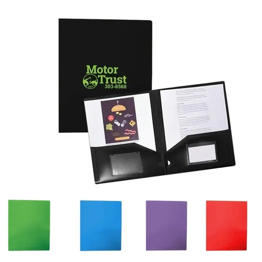 Custom 2 Pocket Folder with Business Card Slots