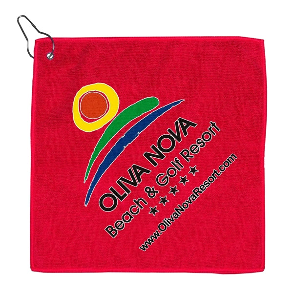 Recycled RPET 300 GSM Heavy Duty Golf Towel - 12" W x 12" H