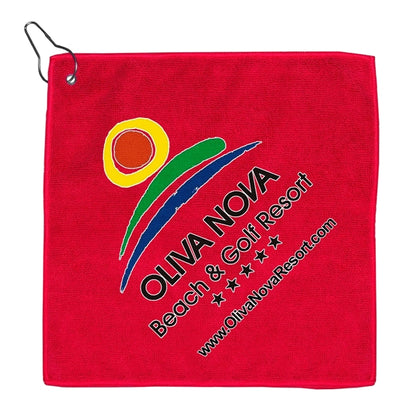 Recycled RPET 300 GSM Heavy Duty Golf Towel - 12" W x 12" H