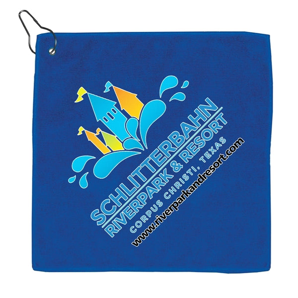 Recycled RPET 300 GSM Heavy Duty Golf Towel - 12" W x 12" H