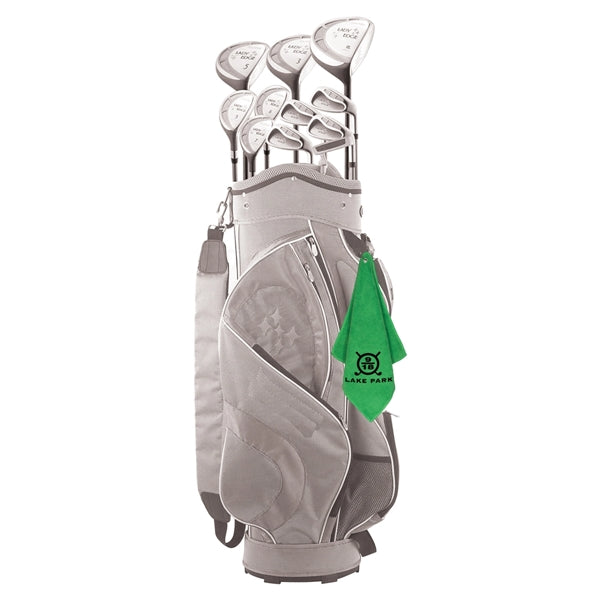 Recycled RPET 300 GSM Heavy Duty Golf Towel - 12" W x 12" H