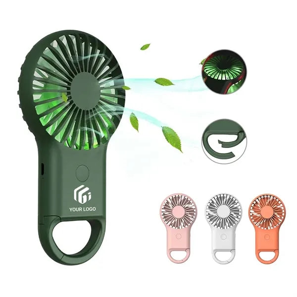 Mini Portable Rechargeable Handheld Fan with Carabiner