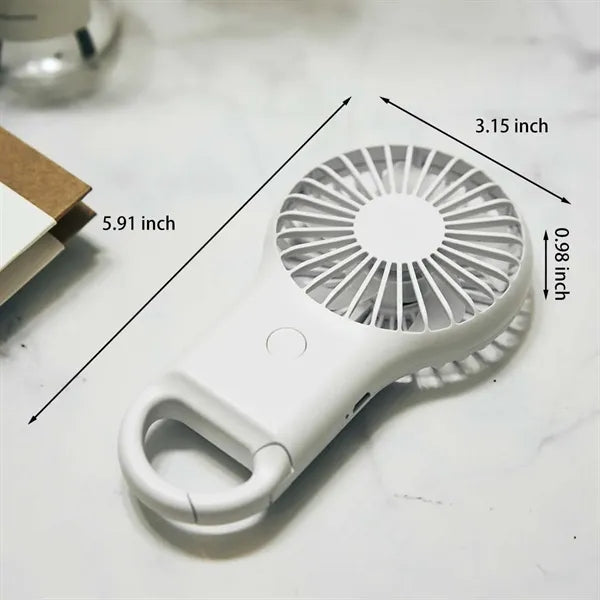 Mini Portable Rechargeable Handheld Fan with Carabiner
