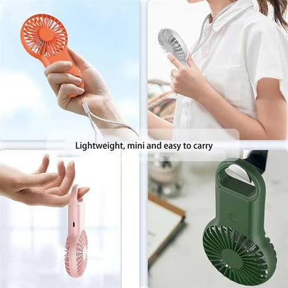Mini Portable Rechargeable Handheld Fan with Carabiner