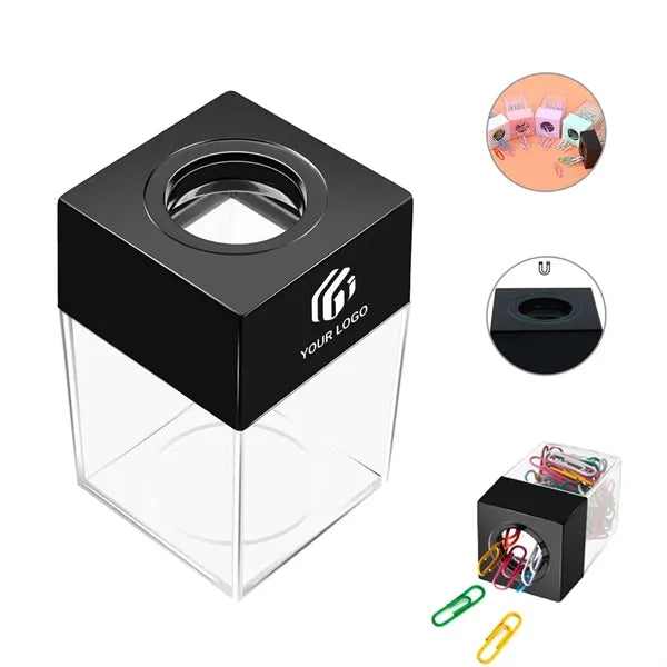 Refillable Paper Clip Dispenser Holder with Magnetic Top