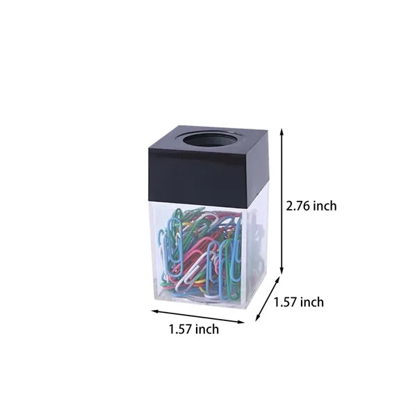 Refillable Paper Clip Dispenser Holder with Magnetic Top