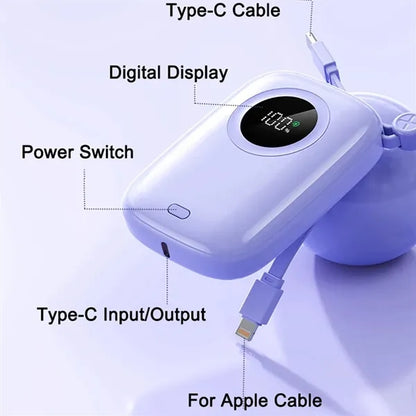 10000mAh Portable Power Bank With Cables