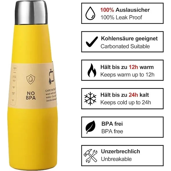 Dubbelwandige Koolzuurhoudende Thermosfles