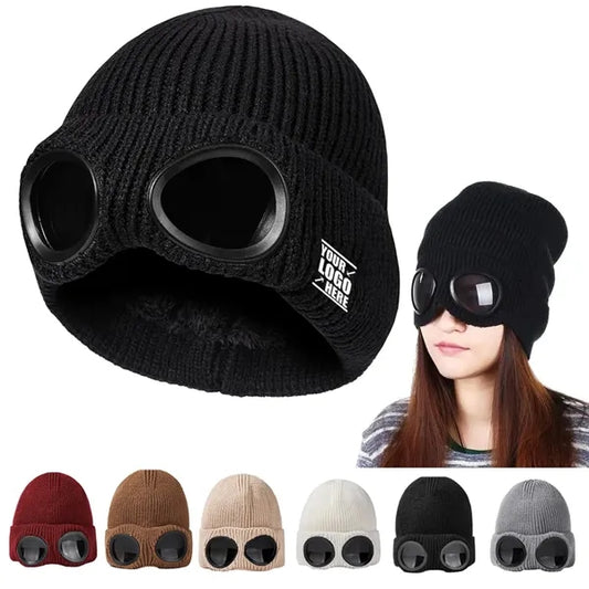 Knitted Goggles Beanie
